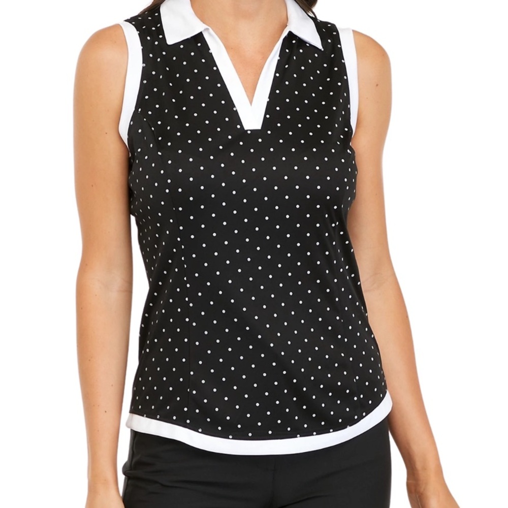 PGA Tour - Sleeveless Polka Dot Polo - Size M & L